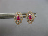 .65CT DIAMOND & AAA RUBY 14KT ROSE GOLD 3D MARQUISE & ROUND FLORAL STUD EARRINGS