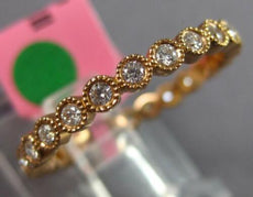 .39CT DIAMOND 18KT YELLOW GOLD 3D ROUND BEZEL FILIGREE ETERNITY ANNIVERSARY RING