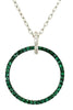 .44CT DIAMOND & AAA EMERALD 18KT WHITE GOLD 3D CIRCLE OF LIFE FLOATING PENDANT