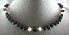 LARGE & LONG AAA BLACK ONYX & AAA SOUTH SEA PEARL 14K YELLOW GOLD NECKLACE 27197