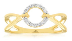 ESTATE .12CT DIAMOND 14KT YELLOW GOLD 3D ROUND CLASSIC CIRCLE OF LIFE FUN RING
