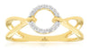 ESTATE .12CT DIAMOND 14KT YELLOW GOLD 3D ROUND CLASSIC CIRCLE OF LIFE FUN RING