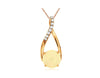 .90CT DIAMOND & AAA OPAL 14KT ROSE GOLD INFINITY TEAR DROP LOVE FLOATING PENDANT