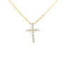 ESTATE .55CT DIAMOND 18KT YELLOW GOLD 3D CLASSIC CROSS FLOATING PENDANT