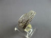 ESTATE WIDE 1.02CT DIAMOND 14KT WHITE GOLD 3D MULTI ROW CRISS CROSS FUN RING