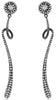 ESTATE 1.11CT DIAMOND 18K BLACK GOLD 3D FLOWER DOUBLE SWIRL FUN HANGING EARRINGS