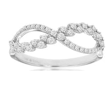 .30CT DIAMOND 14KT WHITE GOLD ROUND & MARQUISE SHAPE CLASSIC INFINITY LOVE RING