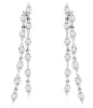 .87CT DIAMOND 14KT WHITE GOLD 3D 2 ROW MULTI LEAF 3 STONE FUN HANGING EARRINGS