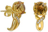 2.67CT DIAMOND & AAA CITRINE 14KT YELLOW GOLD 3D ROUND INFINITY HANGING EARRINGS