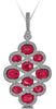2.95CT DIAMOND & AAA RUBY 14KT WHITE GOLD OVAL & ROUND INFINITY FLOATING PENDANT