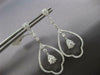 ESTATE LARGE 1.49CT DIAMOND 14KT WHITE GOLD CLUSTER CHANDELIER HANGING EARRINGS