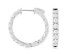 3.0CT DIAMOND 14KT WHITE GOLD 3D ROUND INSIDE OUT HUGGIE HOOP HANGING EARRINGS