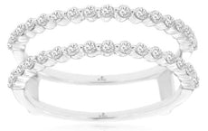 .47CT DIAMOND 14KT WHITE GOLD 3D SHARED PRONG ROUND INSERT ANNIVERSARY RING