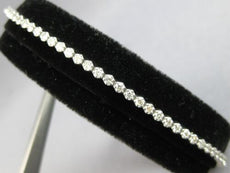 1.20CT DIAMOND 14KT WHITE GOLD 3D ROUND 2.5MM HEXAGON ADJUSTABLE TENNIS BRACELET