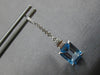 ESTATE 4.23CT DIAMOND & AAA BLUE TOPAZ 14K WHITE GOLD LEVERBACK HANGING EARRINGS