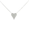 ESTATE .38CT DIAMOND 18KT WHITE GOLD 3D CLASSIC ROUND HEART SHAPE LOVE NECKLACE