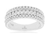 ESTATE 1.06CT DIAMOND 14KT WHITE GOLD 3D CLASSIC 3 ROW FILIGREE ANNIVERSARY RING
