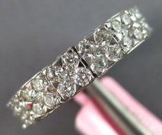 2.31CT DIAMOND 18KT WHITE GOLD 3D 2 ROW SQUARE ETERNITY WEDDING ANNIVERSARY RING