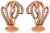 ESTATE .42CT DIAMOND 14KT ROSE GOLD CLASSIC MULTI LEAF CLIP ON HANGING EARRINGS