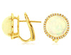 6.76CT DIAMOND & AAA OPAL 14K YELLOW GOLD 3D ROUND HALO CLASSIC CLIP ON EARRINGS