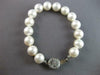 LARGE & LONG AAA SOUTH SEA PEARL 14K WHITE GOLD 3D 11MM FILIGREE BRACELET #27563