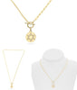 .15CT DIAMOND 14KT YELLOW GOLD STAR OF DAVID CIRCULAR LOVE KNOT TOGGLE NECKLACE