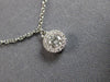 .58CT DIAMOND 14KT WHITE GOLD 3D ROUND HALO BY THE YARD CHANDELIER LOVE NECKLACE