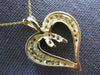 ESTATE .45CT DIAMOND 14KT YELLOW GOLD 3D CLASSIC HEART LOVE FLOATING PENDANT