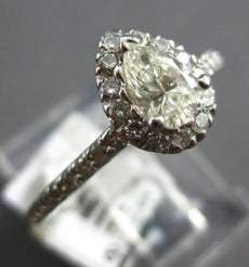 .81CT DIAMOND 14KT WHITE GOLD 3D PEAR SHAPE & ROUND CLASSIC HALO ENGAGEMENT RING