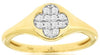 ESTATE .13CT DIAMOND 14KT YELLOW GOLD CLASSIC ROUND 3D FLOWER LOVE RING