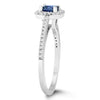 .75CT DIAMOND & AAA SAPPHIRE 14KT WHITE GOLD 3D CUSHION & ROUND ENGAGEMENT RING