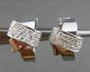 ESTATE .96CT DIAMOND 14KT WHITE GOLD PAVE "X" DESIGN HUGGIE EARRINGS #16918