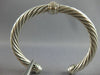 LARGE DIAMOND 18KT WHITE GOLD & 925 SILVER DAVID YURMAN BANGLE BRACELET #27738