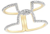 ESTATE .28CT DIAMOND 14KT YELLOW GOLD 3D CLASSIC H LOVE KNOT FUN RING