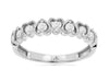 ESTATE .50CT DIAMOND 14KT WHITE GOLD 3D CLASSIC ROUND MULTI HEART LOVE RING