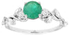 1.09CT DIAMOND & AAA EMERALD 14KT WHITE GOLD 3D ROUND & MARQUISE ENGAGEMENT RING