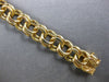 ESTATE WIDE AND LONG 14KT YELLOW GOLD 3D DOUBLE LINK SOLID CHARM BRACELET