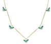 1.01CT DIAMOND & AAA EMERALD 14K YELLOW GOLD MARQUISE & ROUND BUTTERFLY NECKLACE