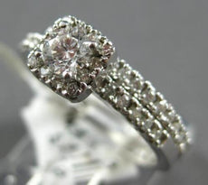.40CT DIAMOND 14KT WHITE GOLD CLASSIC ROUND SQUARE ENGAGEMENT WEDDING RING SET