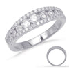 .78CT DIAMOND 14KT WHITE GOLD 3 ROW GRADUATINTG SEMI ETERNITY ANNIVERSARY RING
