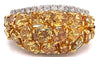 4.16CT WHITE & FANCY YELLOW DIAMOND 18KT 2 TONE GOLD 3D WEDDING ANNIVERSARY RING