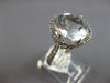 LARGE 5.66CT DIAMOND & AAA AQUAMARINE 14KT WHITE GOLD ROUND HALO ENGAGEMENT RING