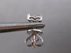 .20CT DIAMOND 14K WHITE GOLD 3D 3 STONE FLOWER TRIANGULAR TRILLION STUD EARRINGS