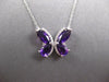 1.89CT DIAMOND & AAA AMETHYST 14KT WHITE GOLD 3D MULTI SHAPE BUTTERFLY NECKLACE