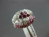 ESTATE LARGE 2.60CT DIAMOND & AAA RUBY 18KT WHITE GOLD DOUBLE FLOWER RING #26574
