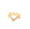 ESTATE .28CT DIAMOND 18KT YELLOW GOLD 3D CRISS CROSS ZIG ZAG FUN RING