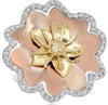 ESTATE .57CT DIAMOND 18K TRI COLOR GOLD 3D CLASSIC FLOWER SUNBURST FUN LOVE RING