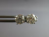 ESTATE 1.18CT DIAMOND 14KT WHITE GOLD 3D ROUND SOLITAIRE SCREWBACK STUD EARRINGS