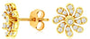 ESTATE .37CT DIAMOND 14KT YELLOW GOLD 3D CLASSIC ROUND FLOWER FUN STUD EARRINGS