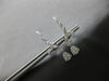 ESTATE .84CT DIAMOND 18KT WHITE GOLD 3D ROUND TEAR DROP FUN HANGING EARRINGS